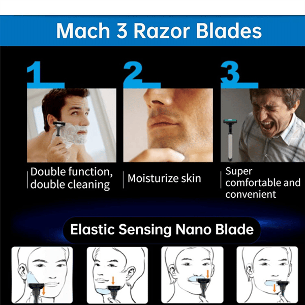 Barberblade til mænd, 24 stk., Manuel Mach 3