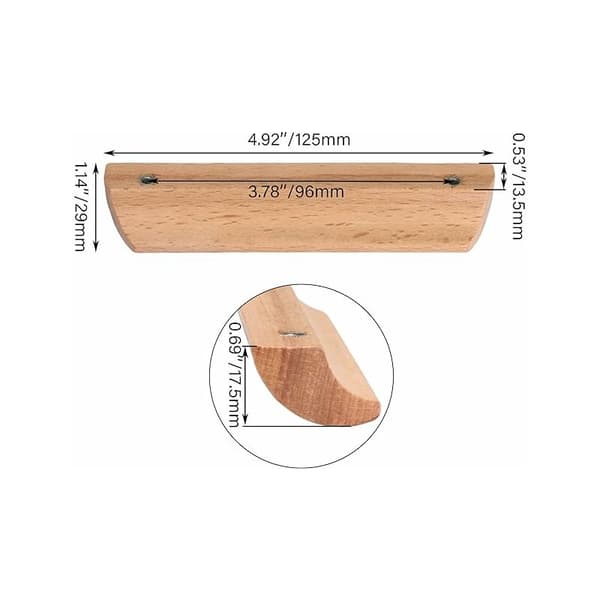 96 mm trehåndtak for møbler 10 stk