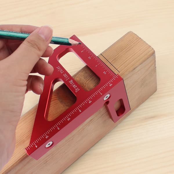3D Multi-Angle Ruler - 45/90° Aluminum Woodworking Angle Gauge & Miter Tool