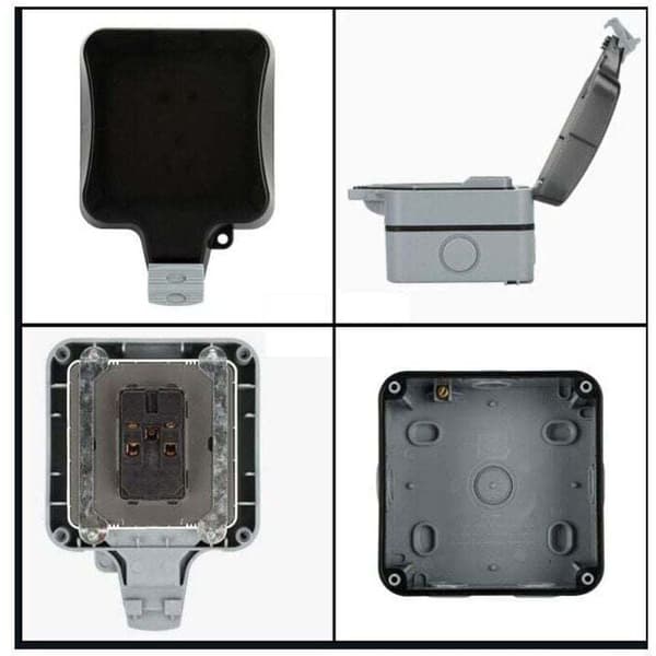 IP66 Outdoor Splash-proof Single Row Rainproof Plug-in Box Waterproof Outdoor Socket, One Hole