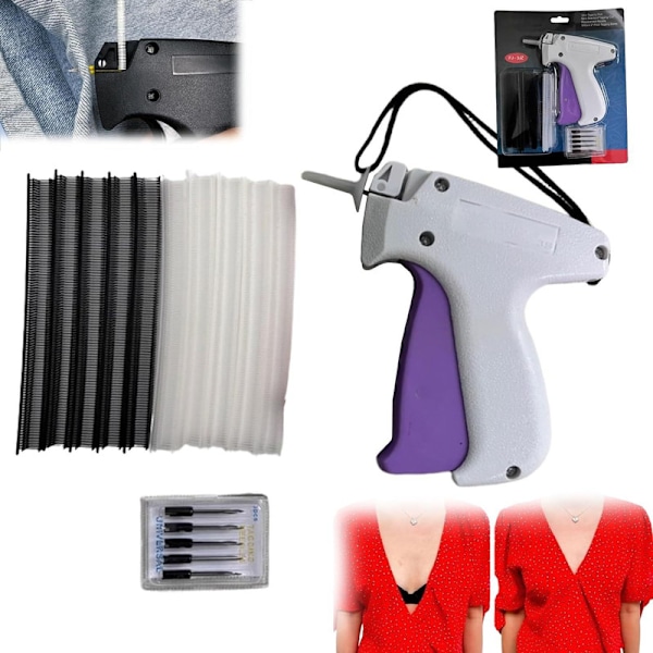 Rask klesfikser, mikro-stingpistol, mini-stingmerking falde-pistol for klær White