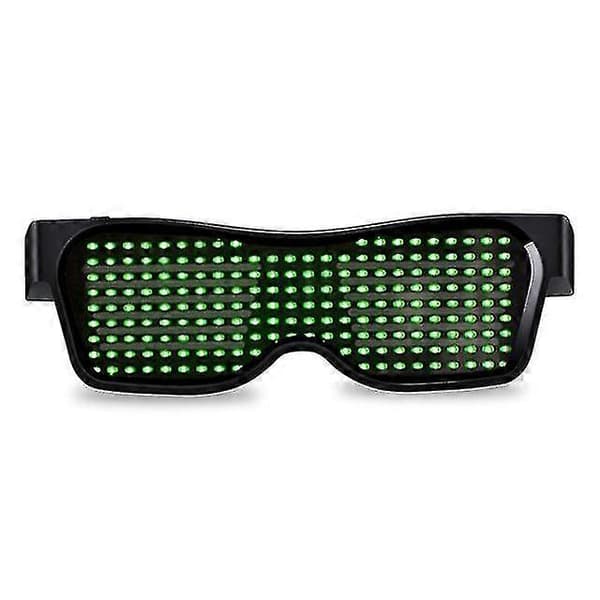 Tand LED-briller, tilpassbare språk, USB-lading, blinkende lysende briller