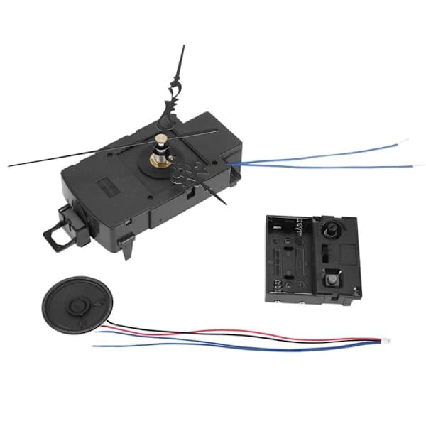 Pendulum Clock Movement with Black Hands, Music Box Speaker, Batteries, Melody Mechanism for DIY Clock, A