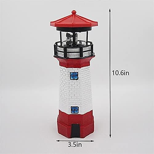 Solar Lighthouse Lamp for Garden, Rotating LED Light, Decorative Landscape Lamp
