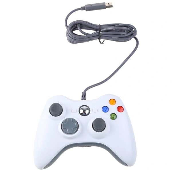 USB Wired Game Controller for Xbox 360 Controller, Game Console Gamepad, Joystick, Remote Control, Replacement, White