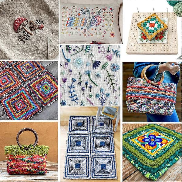 1 Set Blocking Board Knitting Crochet Wooden Board Square Shape Crochet Blocking Board