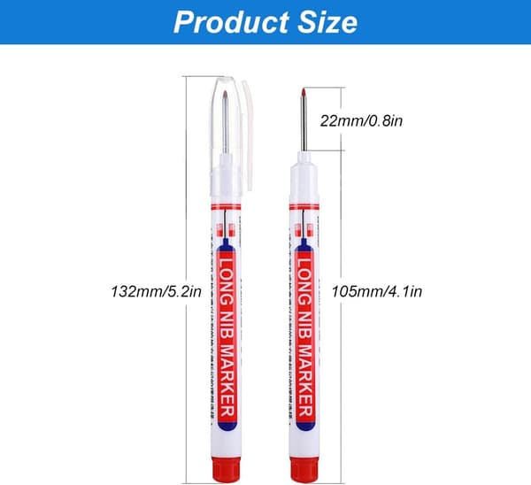 Deep Hole Marker, Long Nib Permanent Marking Pen, Carpenter Pen Set Deep Hole Marker, Carpenter