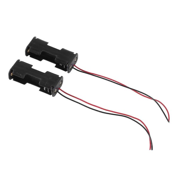 2 stk. dobbeltsidet åbningsramme 2 x 1,5V AA batteriholder sort