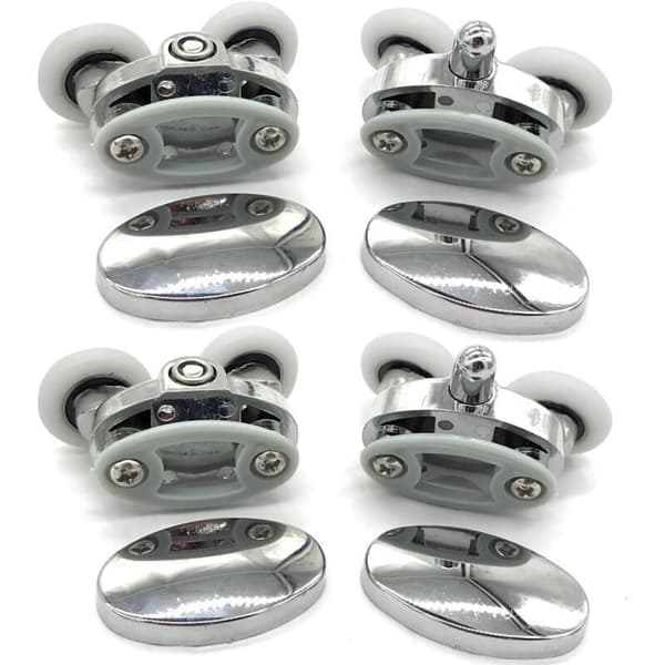 Dusjdørruller Sett med 4 doble hjul ovale 23 mm sommerfuglform