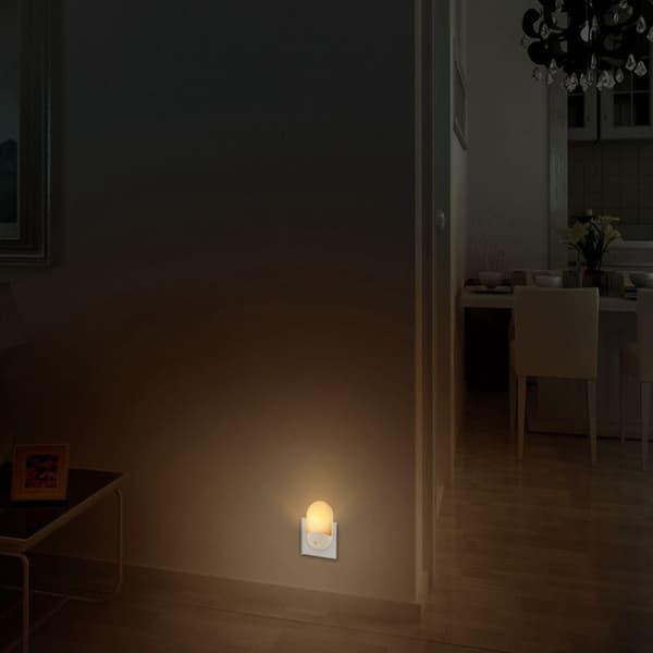 2 st LED-sensorljus Plug in Natt Varmvitt för Barn Hem Sovrum Badrum Kök Hall Trappor (EU-kontakt)