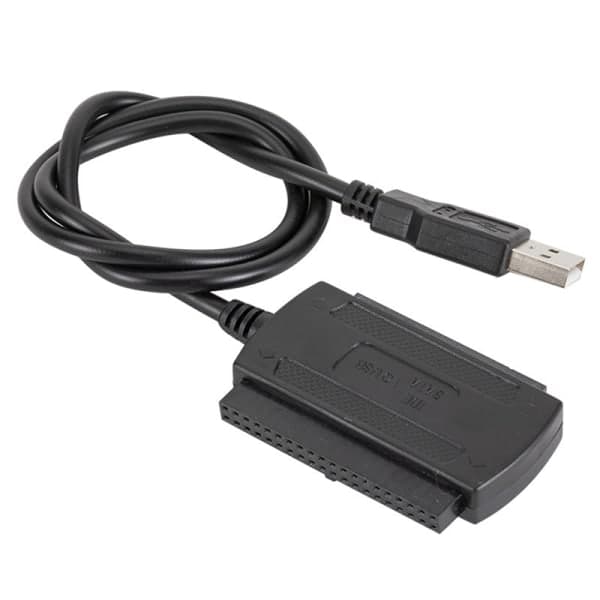 USB 2.0 til IDE-adapterkabel for 2,5 3,5 tommers harddisk, svart