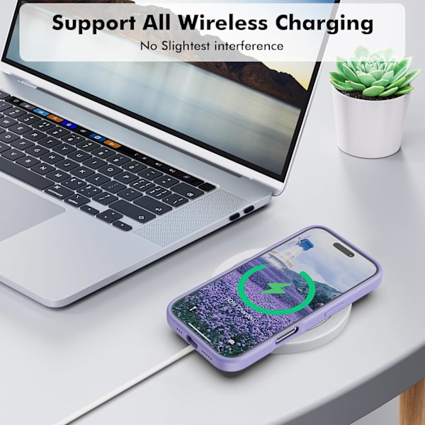 Silikonikotelo Yhteensopiva iPhone 16 Pro Max -kotelon kanssa Pehmeä Erittäin Ohut Suojaava Iskunkestävä Nestemäinen Silikoni Puhelinkotelo, 6,1 tuumaa Lila
