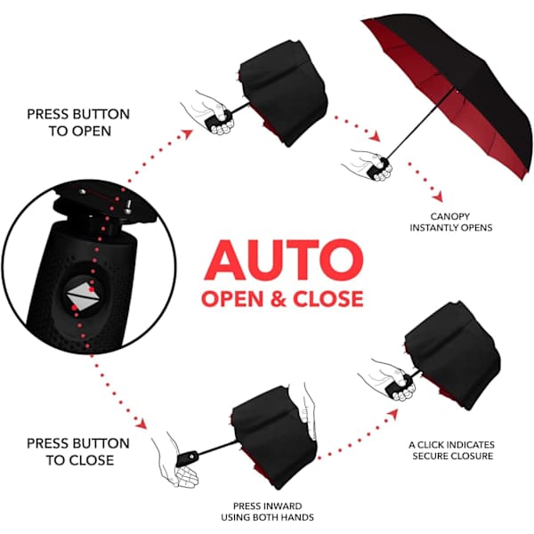 Repel Umbrella Windproof Travel Umbrellas for Rain - Easy Automatic Open and Close, Durable & Compact Umbrella, St,A