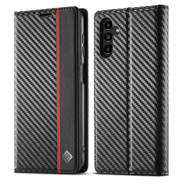 För Samsung Galaxy A34 5G LC.IMEEKE Kolfiber Läder Telefonfodral