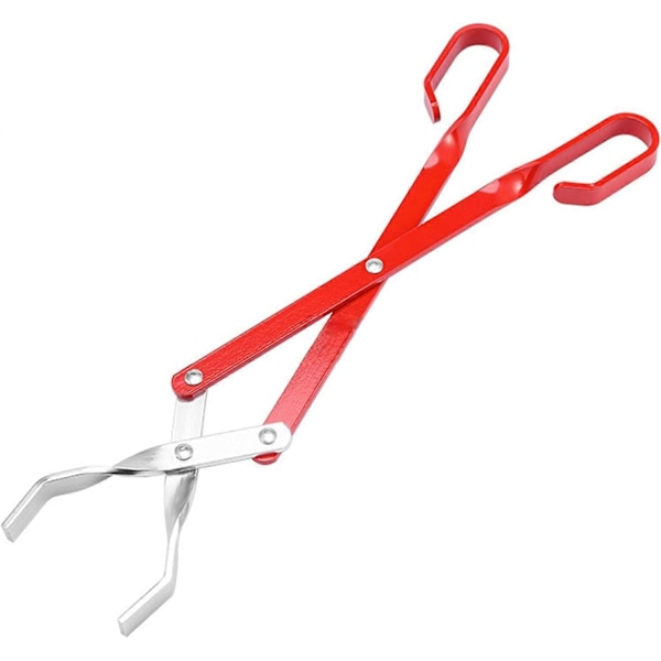 Klämma Kolhandtag Långt Handtag Grilltång Grillverktyg Kolträ Mat Tång Målade Tänger Aluminium Koltänger Aluminium Eldtänger (LGL)