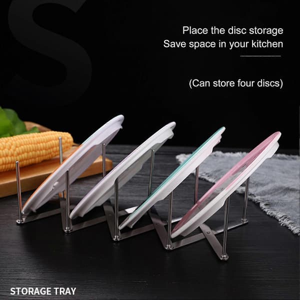 Pot Lid Rack Robust Adjustable Stainless Steel Multifunctional Cutting Board Organizer Rack Steamer Rack for Kitchen