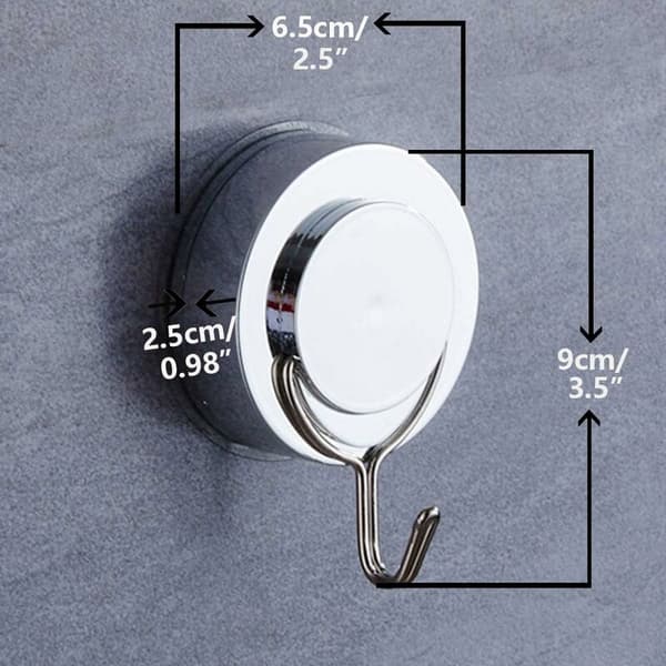 2-pack starka självhäftande väggkrokar för badrum eller kök - silver