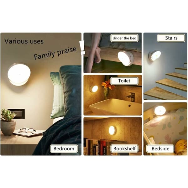 longziming-LED Induction Night Light Kitchen Corridor Room Toilet Auxiliary Light (White Light 1 Pack)