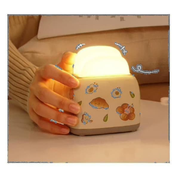 LED Bread Machine Night Light USB Charging Dimmable Bedside Night Light Girl Fun Switch Mood Lig