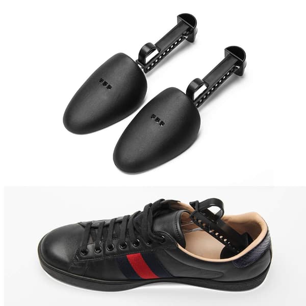 Practical Adjustable Length Men's Shoe Tree Holder Boot Insert Shaper (Men Black One Pair)