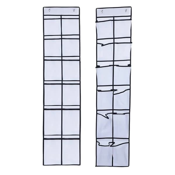 Slim Over Door Hanging Shoe Storage, White, 2-pack