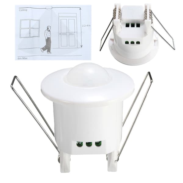 360 Degree Recessed Light Sensor with Automatic Infrared Motion Sensor Delay for Ceiling Lamp