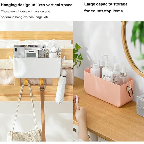 Bed Organizer Hanging Storage Bin as Bunk Bed Storage Accessory Multi-Pocket Rail for Dorm Bunk Bed Shelf
