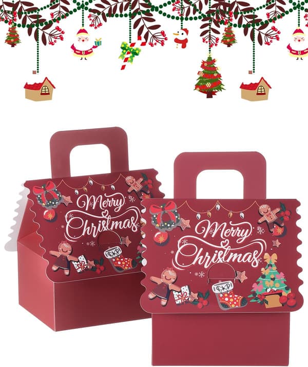20 st Julklappsaskar, Julaftons Äppelaskar, Julgodisaskar, Nya Festliga Presentförpackningar