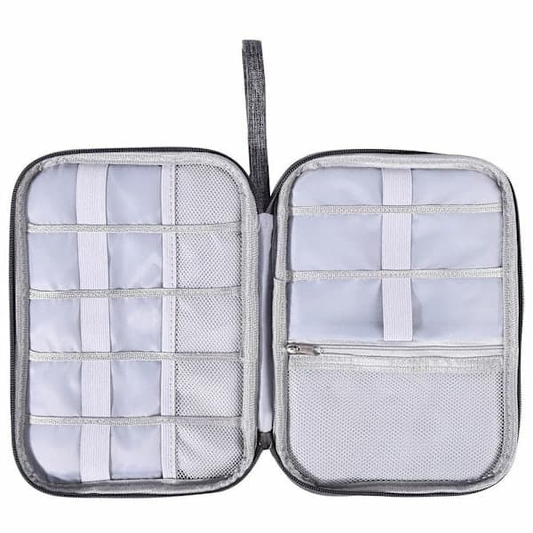 Travel Cable Bag Organizer Charger Compatible with Storage Electronics USB Case Dark Blue