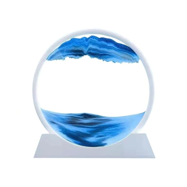 CZQIKEDA Flydende sandkunstbillede Sandscapes, 3D dynamisk rund San sort One-size