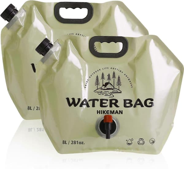 Camping Water Container - Foldable Water Storage Container with Faucet, 8L Drinking Water Container