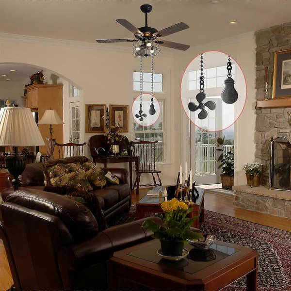 Ceiling Fan Pull Chain for Easy Access to Switches in Home Decor Silver Silver
