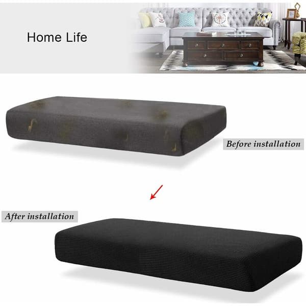 Elastisk sofaputetrekk sofapute møbelbeskytter sofatrekk for sofa enkeltsete putetrekk for stol (1 sete, svart)