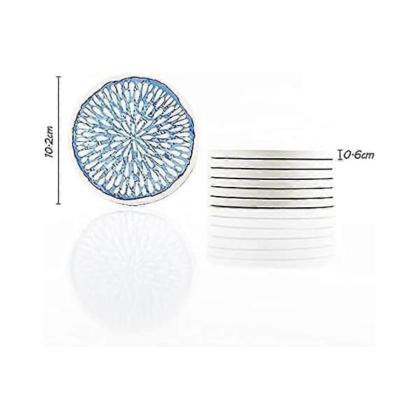 Set of 6 Drink Coasters Absorbent Round Ceramic Stone Coasters with Cork Base Table Surface Protection As Shown
