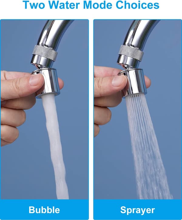 22mm Water Saving Kitchen Faucet Aerator Dual Function 360 Degree Rotation