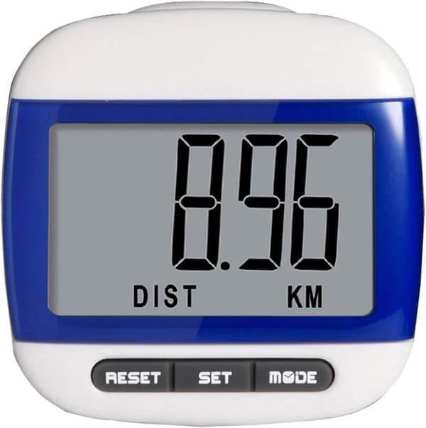 Multifunktionel lommepedometer med bælteclips
