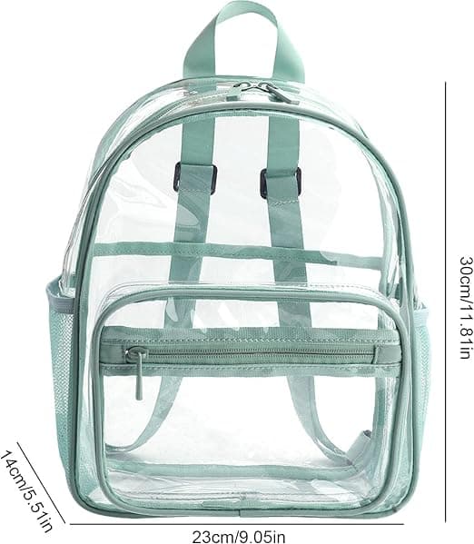 Green Waterproof Transparent School Backpack with Large Capacity