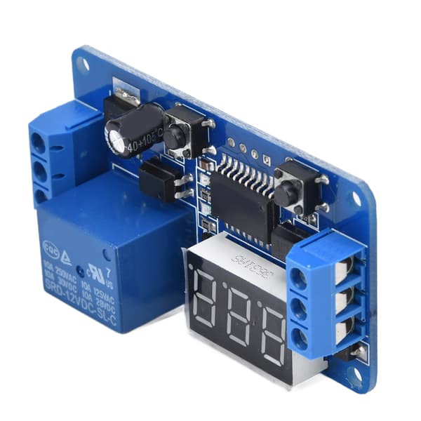 12V Time Control Switch Intermittent Infinite MCU Cycle Timing Relay Module with LED Display