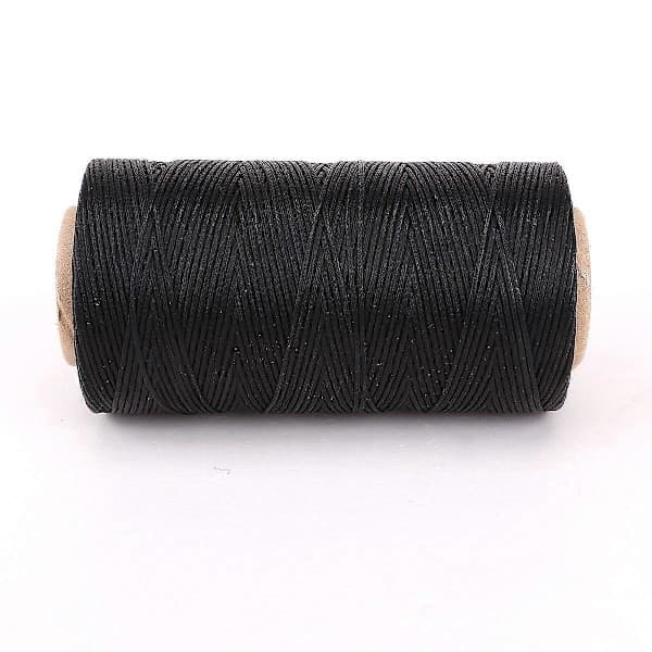 Flat vokset trådrull 260M lær lær DIY DIY svart