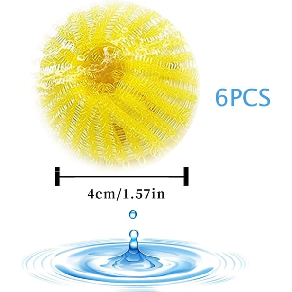 Anti-hårboll för tvättmaskin, 6 tvättbollar