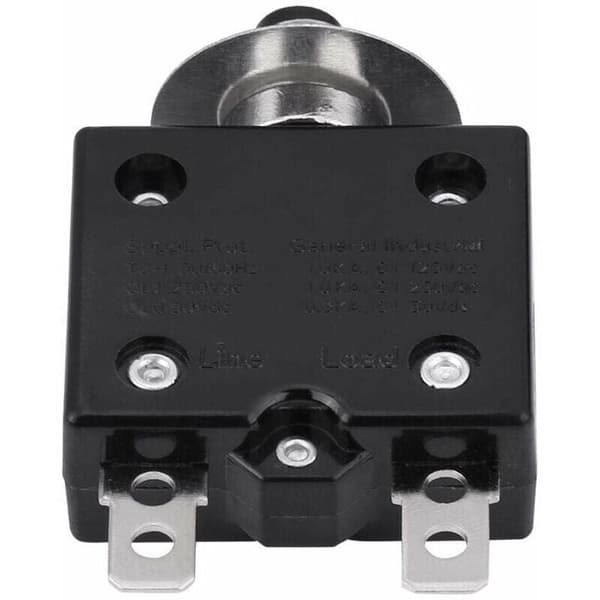 10A Circuit Breaker with Reset Button, 125-250V AC 50V DC, Thermal Overload Protector, Compatible with Electrical Systems