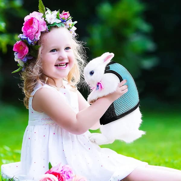 Adjustable Rabbit Harness Soft Rabbit Leash Harness Mesh Rabbit Harness Hamster Vest with Elastic Leash