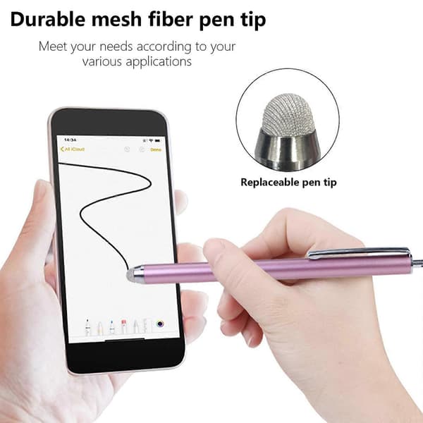 Capacitive Stylus Pen with Disc Tip Ergonomic Grip Capacitive Stylus Sensitive Touch Screen Pen for Phone & Touch Devices Rose Pink Pink