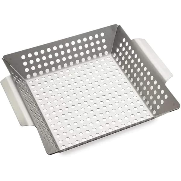Grillkurv i rustfritt stål stor - Grillkurv for Traeger, Green Egg
