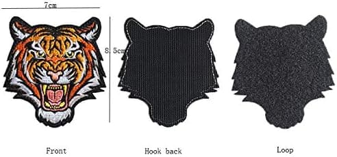 Taktisk brodert tigerhode-patch, dyrebrodert merke, borrelås