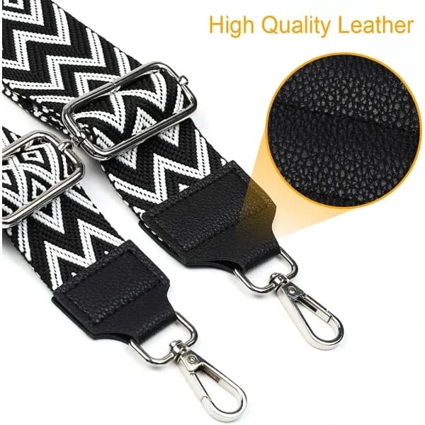 Adjustable Shoulder Strap for Bag, 5 cm Wide, 80 cm Long, with Silver Buckle
