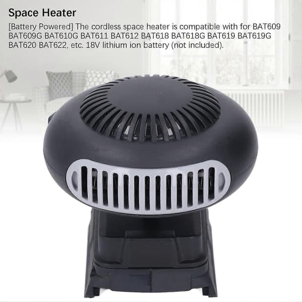 Cordless 170W Heat Fan with 2 Modes & Adjustable Angle for BAT609 [DB]