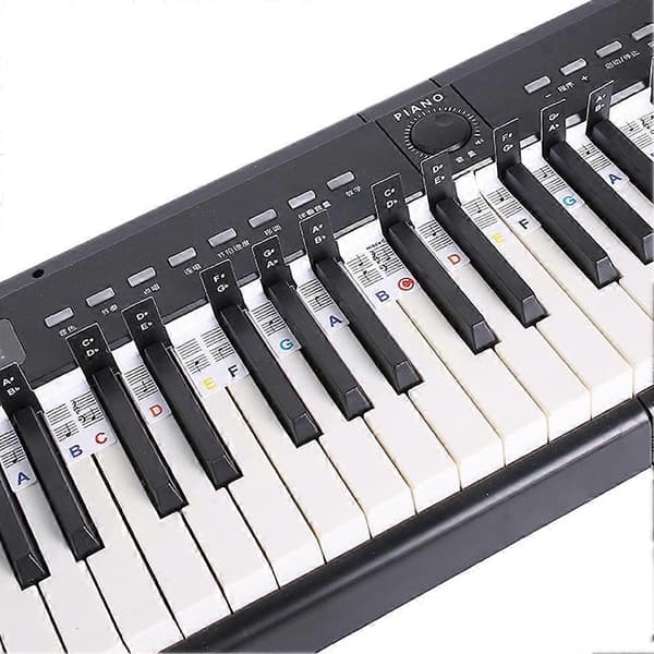 Removable 88-Key Piano Keyboard Labels Reusable Piano Decal