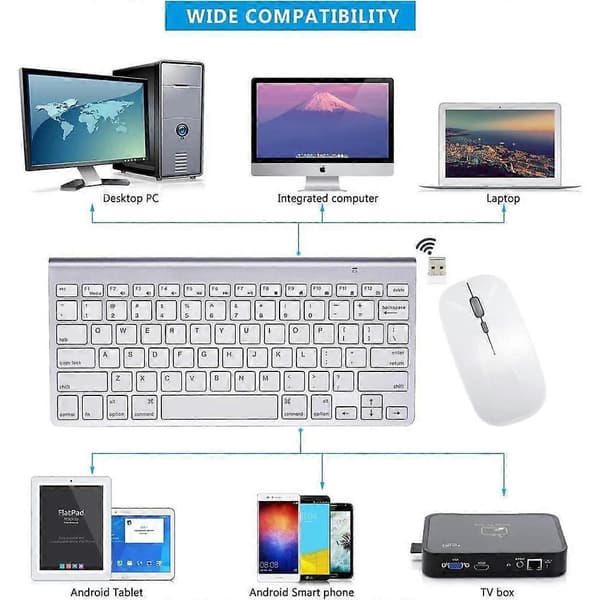 Wireless Keyboard and Mouse Compatible with Apple iMac Windows or Android 24G Wireless