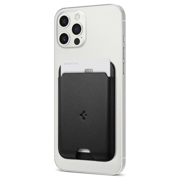 Spigen Valentinus Magnetisk Kortholder Sort Sort PU-læder Svart PU skinn